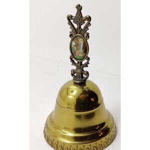 Vintage Italian Brass Bell FL Maker’s Mark Religious Church Décor Italy